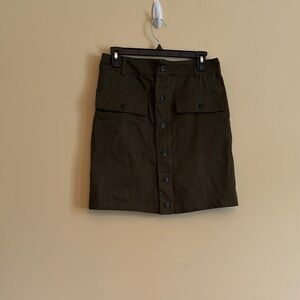 NWT Elan Way Out West Olive Button-Front Skirt Size Medium